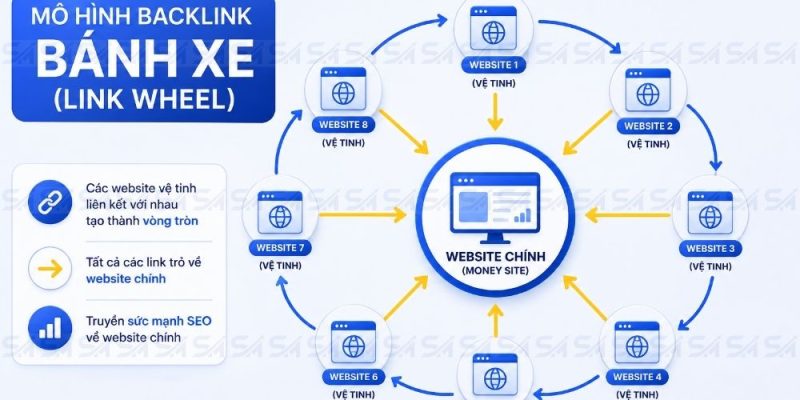 mô hình backlink bánh xe