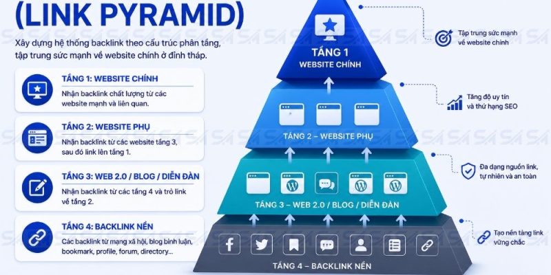 mô hình backlink kim tự tháp